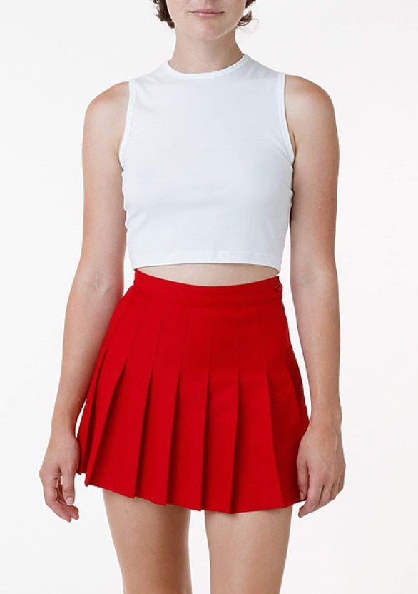 Custom Single Color Text Gameday Bae Classic Red Pleated Cheer Skirt