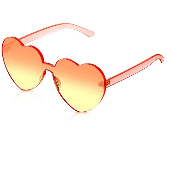 Red & Yellow Heart Shaped Sunglasses