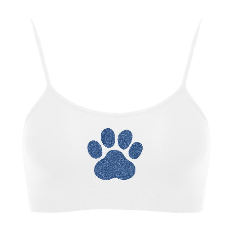 Glitter Pawsitively Adorable Seamless Spaghetti Strap Super Crop Top (Available in 2 Colors)