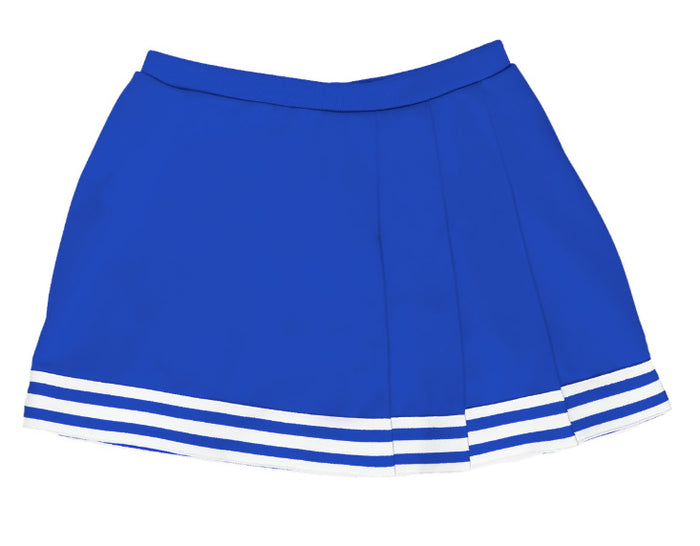 Royal Blue & White Three Pleat Cheer Skirt
