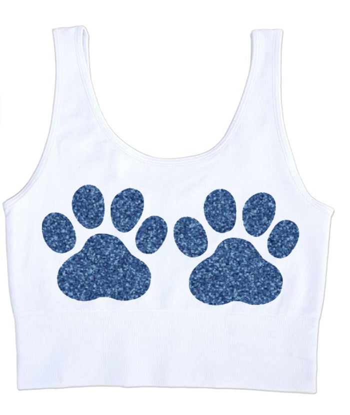 Double Trouble Glitter Seamless Tank Crop Top (Available in 2 Colors)