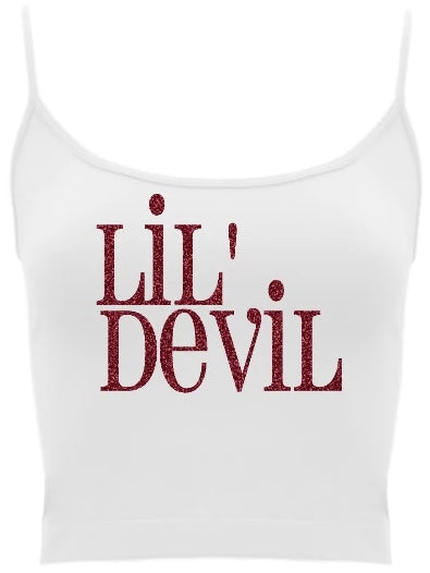 Lil' Devil Glitter Seamless Crop Top (Available in 2 Colors)