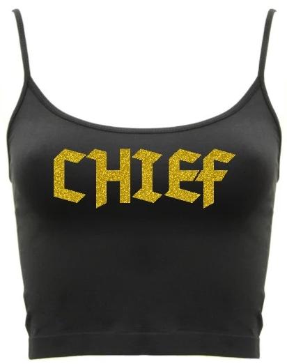 Chief Glitter Seamless Spaghetti Strap Crop Top (Available in Two Colors)