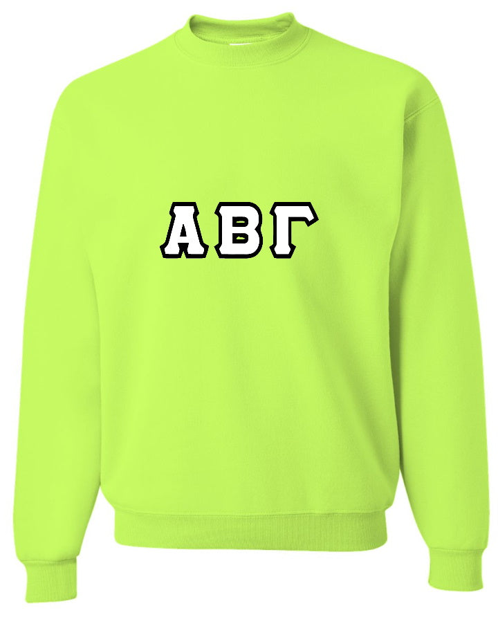 Custom Double Color Greek Letter Crewneck (Available in 18 Colors)