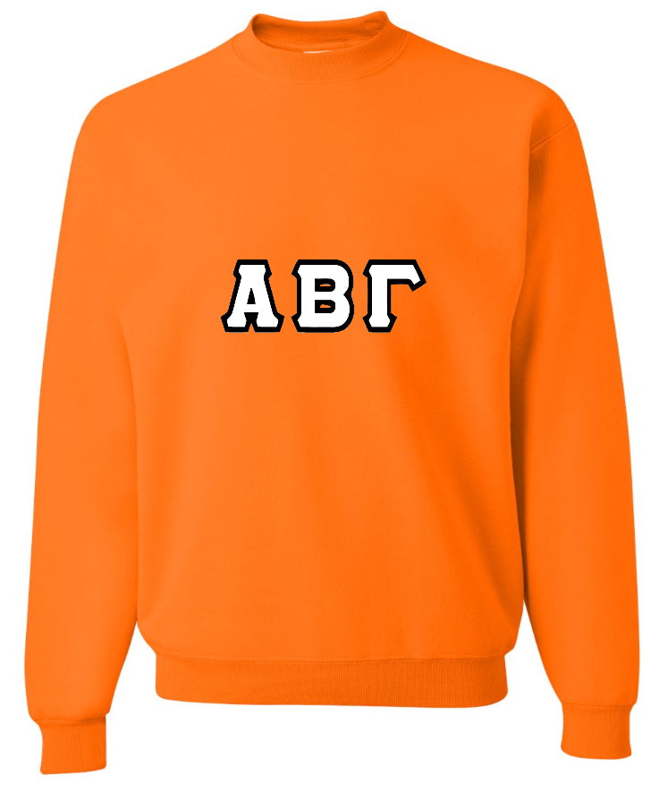 Custom Double Color Greek Letter Crewneck (Available in 18 Colors)