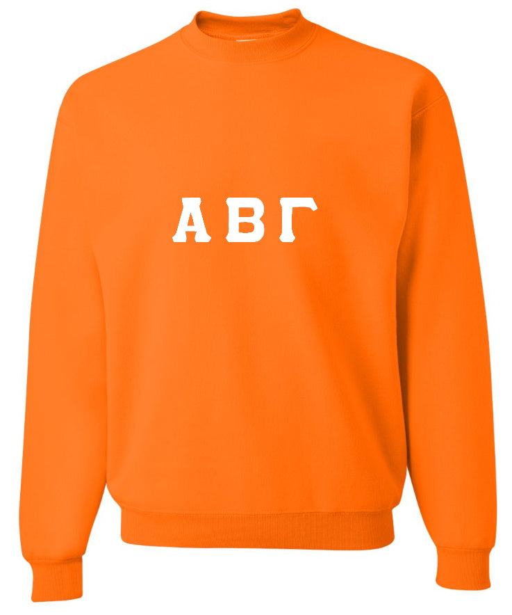 Custom Single Color Greek Letter Crewneck (Available in 18 Colors)