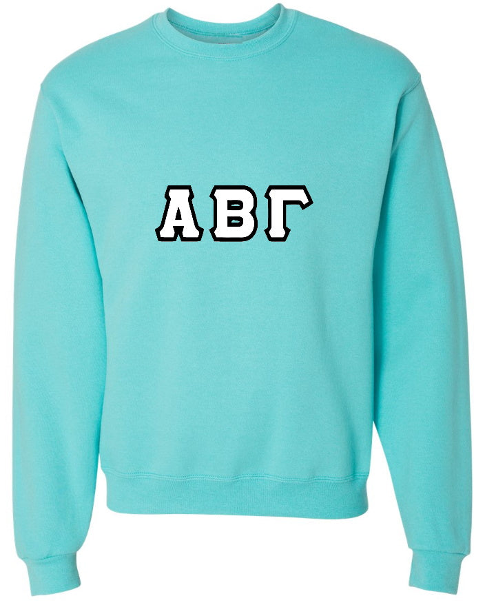 Custom Double Color Greek Letter Crewneck (Available in 22 Colors)
