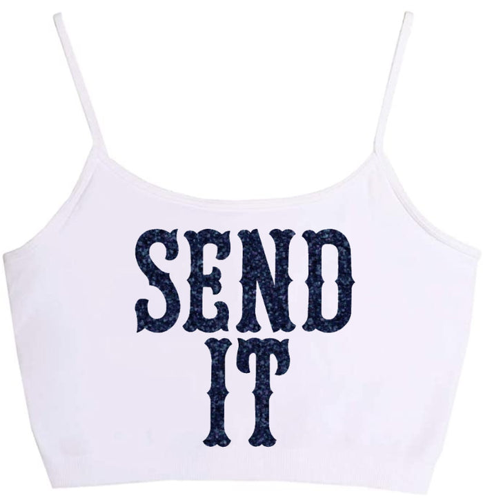 Send It Glitter Seamless Crop Top
