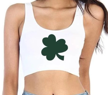 Big Green Shamrock Tank Crop Top