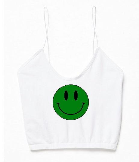Smiley Seamless Skinny Strap Crop Top (Available in 2 Colors)