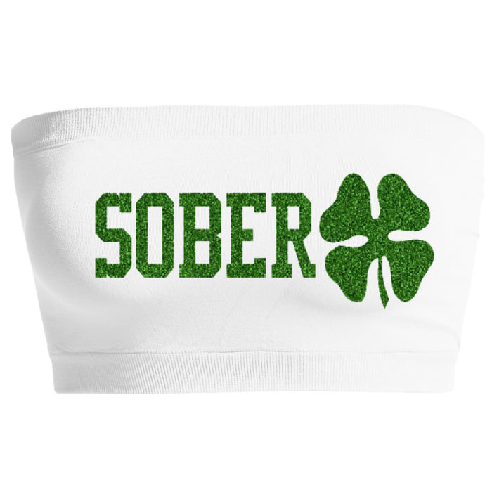 Sober Shamrock Glitter Seamless Bandeau (Available in 3 Colors)