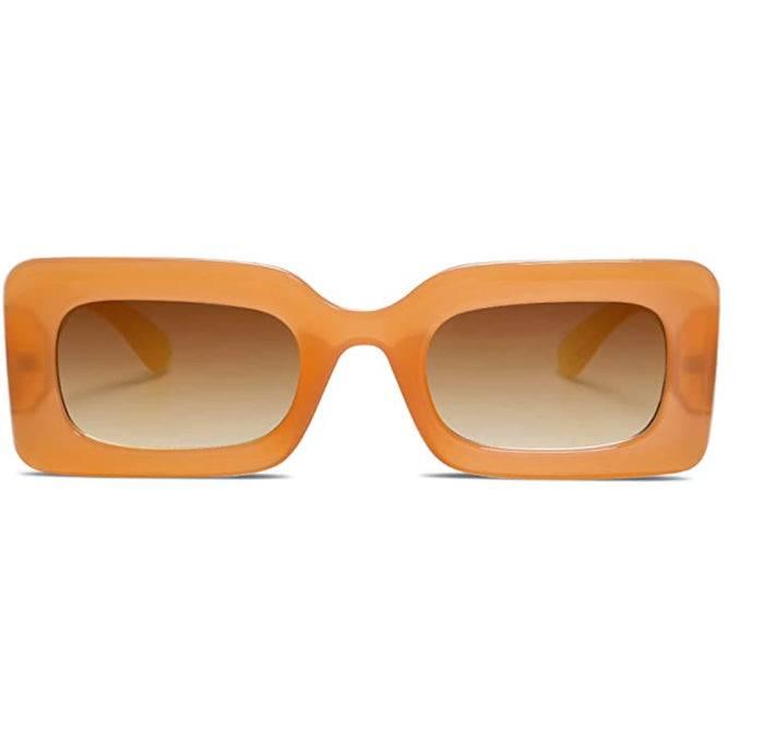 Orange Chunky Rectangular Sunglasses