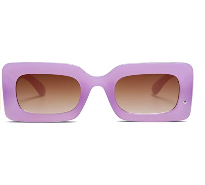 Purple Chunky Rectangular Sunglasses