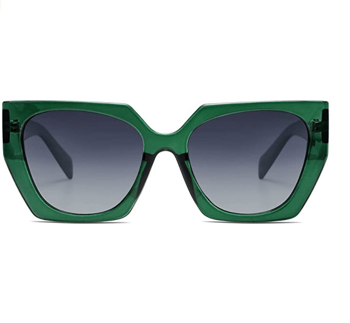 Green Oversized Square Sunglasses