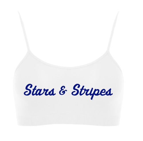 Stars & Stripes Glitter Seamless Super Crop Top