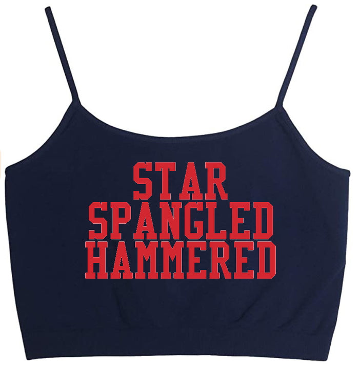 Star Spangled Hammered Seamless Crop Top (Available in 2 Colors)