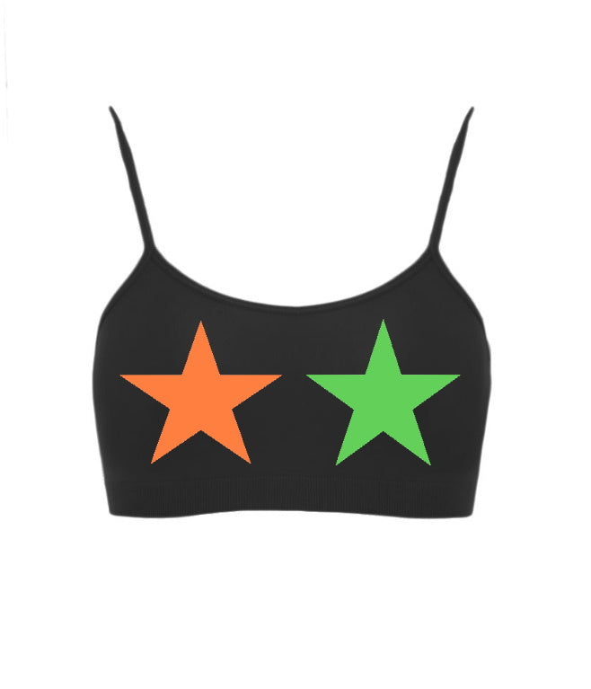 Stars Seamless Spaghetti Strap Super Crop Top (Available in 2 Colors)