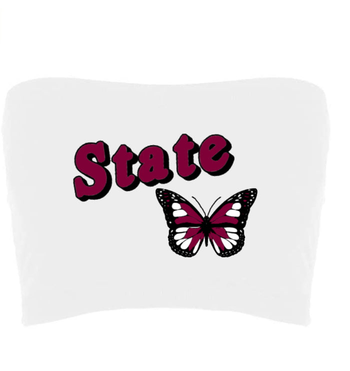 State Butterfly Seamless Crop Tube Top