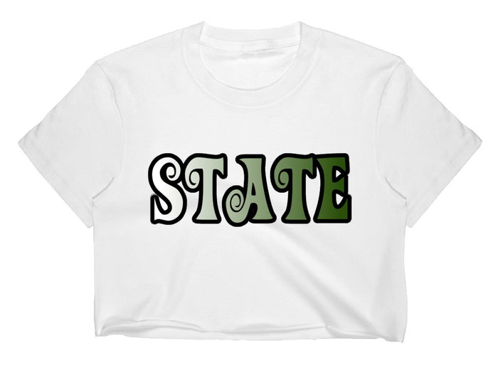 State Groovy Raw Hem Cropped Tee (Available in 2 Colors)