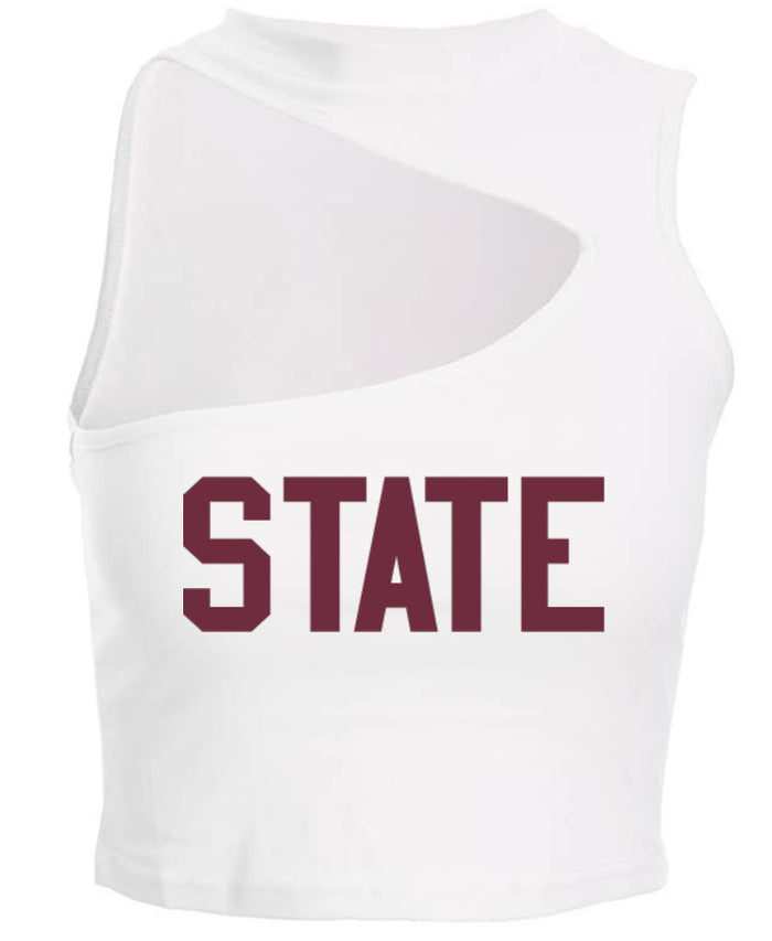 State Cut Out Ribbed Crop Top