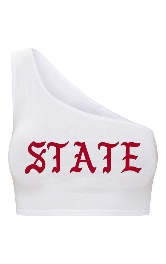State One Shoulder Ribbed Crop Top (Available in 2 Colors)