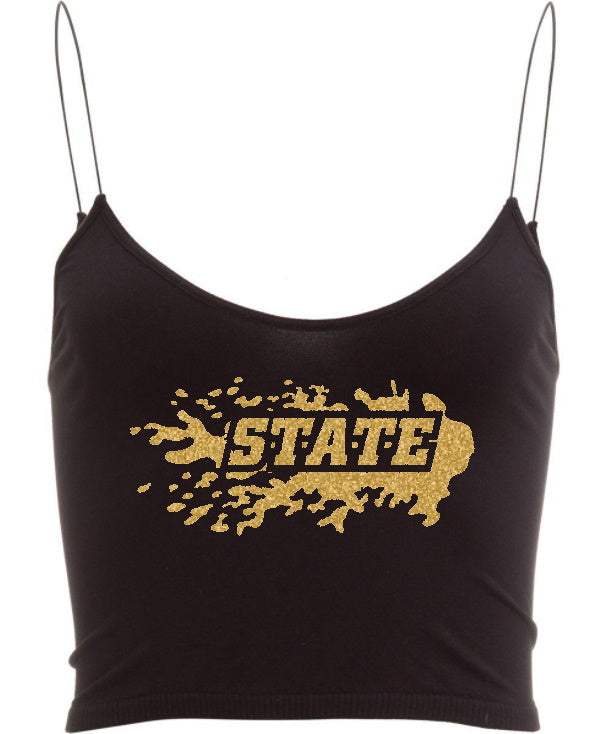 State Glitter Seamless Skinny Strap Crop Top (Available in 2 Colors)
