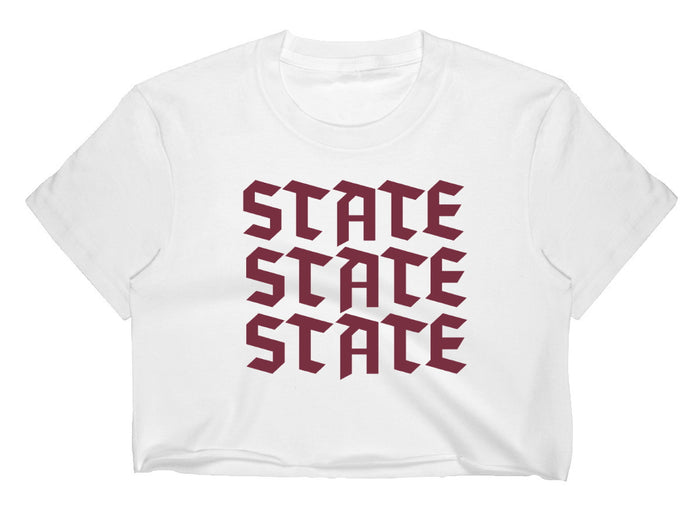 State State State Raw Hem Cropped Tee (Available in 2 Colors)