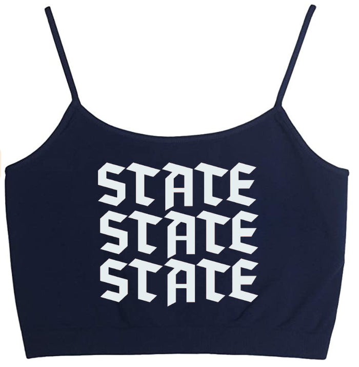 State State State Navy Seamless Crop Top