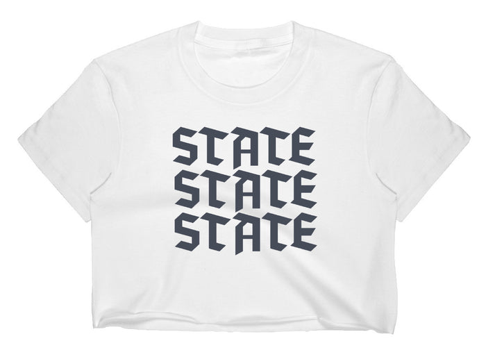 State State State Raw Hem Cropped Tee