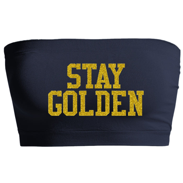 Stay Golden Glitter Navy Seamless Bandeau