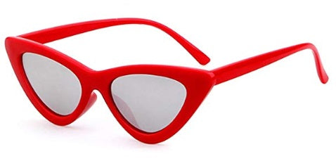 Red Cat Eye Sunglasses with a Mirrored Lens