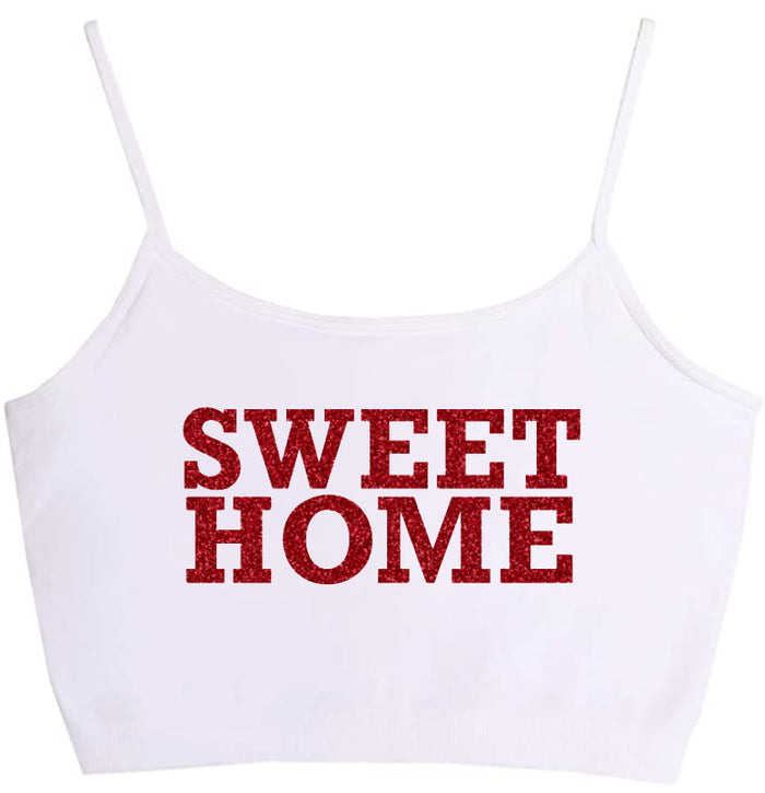Sweet Home Glitter Seamless Crop Top (Available in 2 Colors)