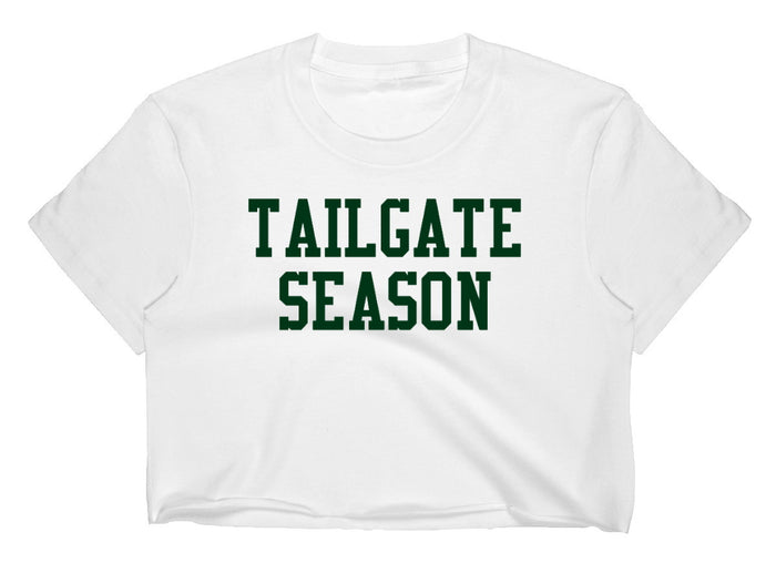 Tailgate Season Raw Hem Crop Tee