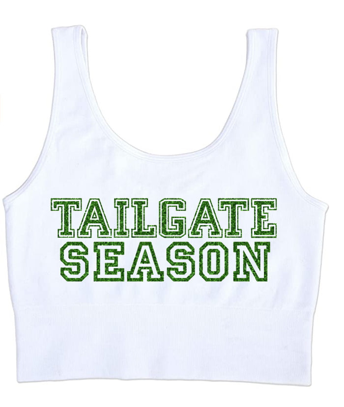 Tailgate Season Glitter Seamless Tank Crop Top (Available in 2 Colors)