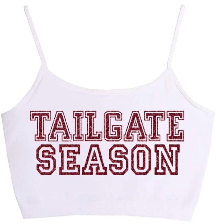 Tailgate Season Glitter Seamless Crop Top