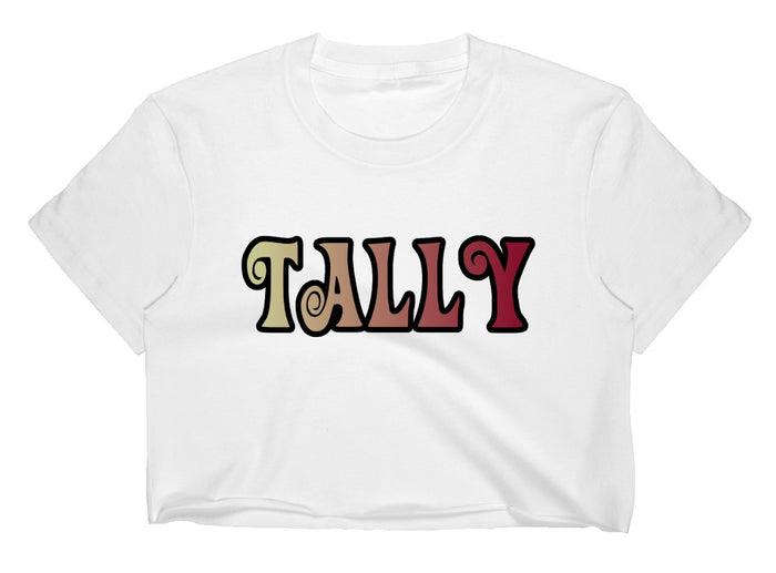 Tally Groovy Raw Hem Cropped Tee (Available in 2 Colors)