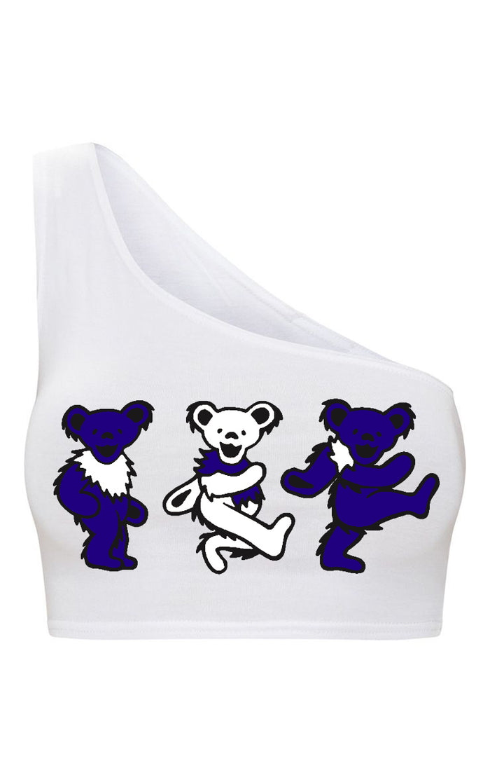 Game Day Teddies Seamless One Shoulder Ribbed Crop Top