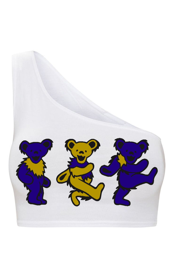 Game Day Teddies Seamless One Shoulder Ribbed Crop Top
