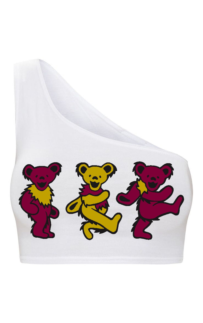 Game Day Teddies Seamless One Shoulder Ribbed Crop Top (Available in 2 Colors)