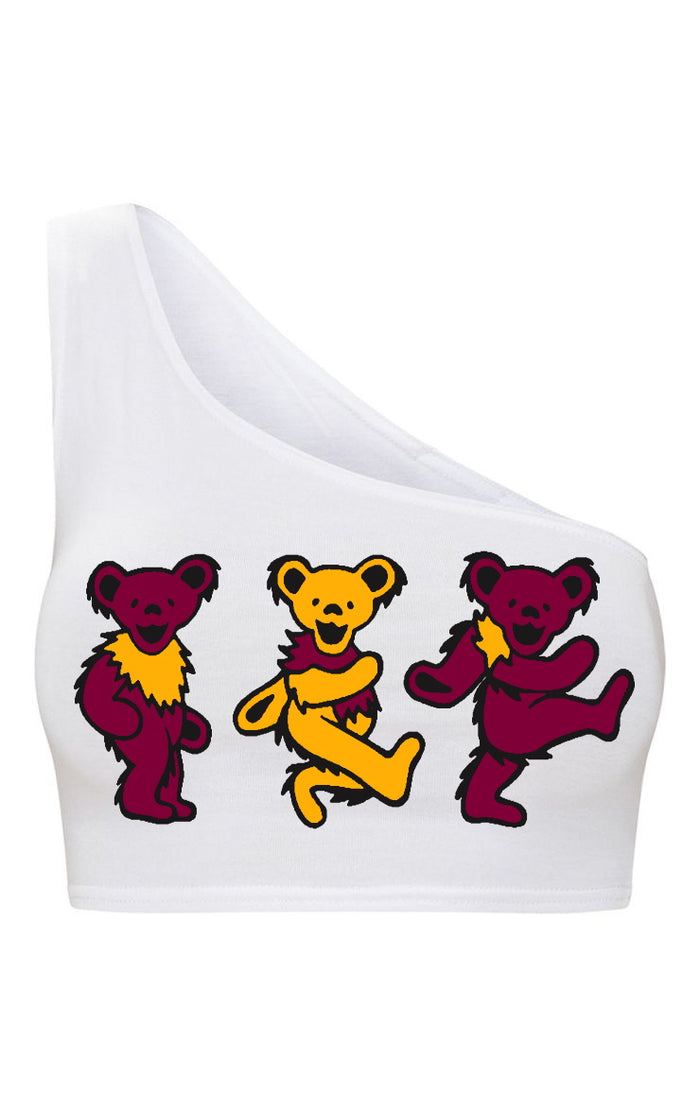 Game Day Teddies Seamless One Shoulder Ribbed Crop Top (Available in 2 Colors)