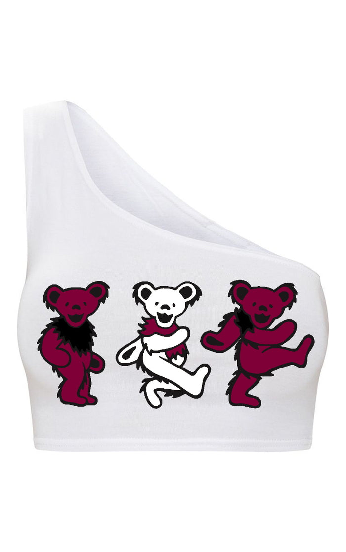 Game Day Teddies Seamless One Shoulder Ribbed Crop Top (Available in 2 Colors)
