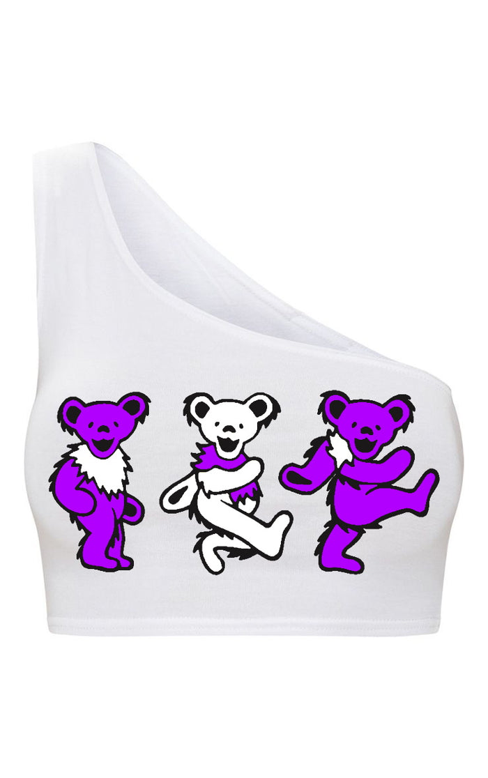Game Day Teddies Seamless One Shoulder Ribbed Crop Top (Available in 2 Colors)