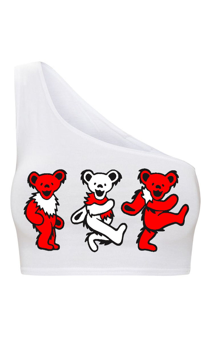 Teddies One Shoulder Ribbed Crop Top (Available in 2 Colors)
