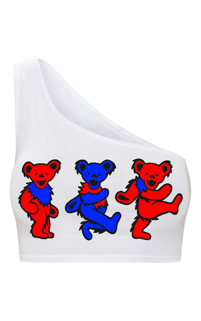 Game Day Teddies Seamless One Shoulder Ribbed Crop Top (Available in 2 Colors)