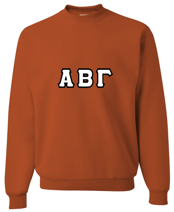 Custom Double Color Greek Letter Crewneck (Available in 22 Colors)