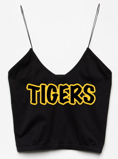Go Get 'Em Tiger Seamless Skinny Strap Crop Top (Available in 2 Colors)