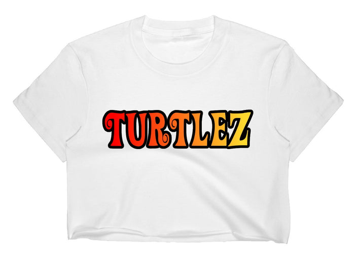 Turtlez Groovy Raw Hem Cropped Tee (Available in 2 Colors)