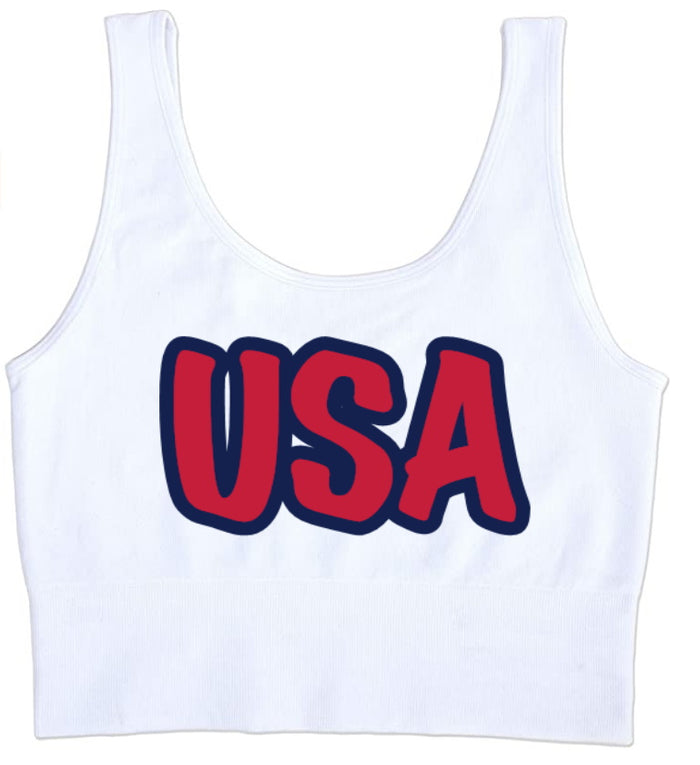 USA Seamless Tank Crop Top