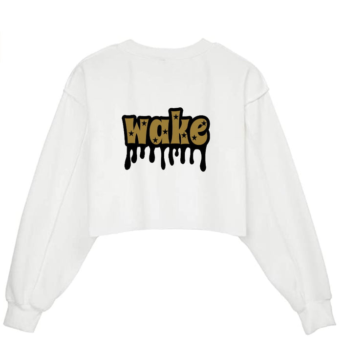 Drip Raw Hem Cropped Sweatshirt