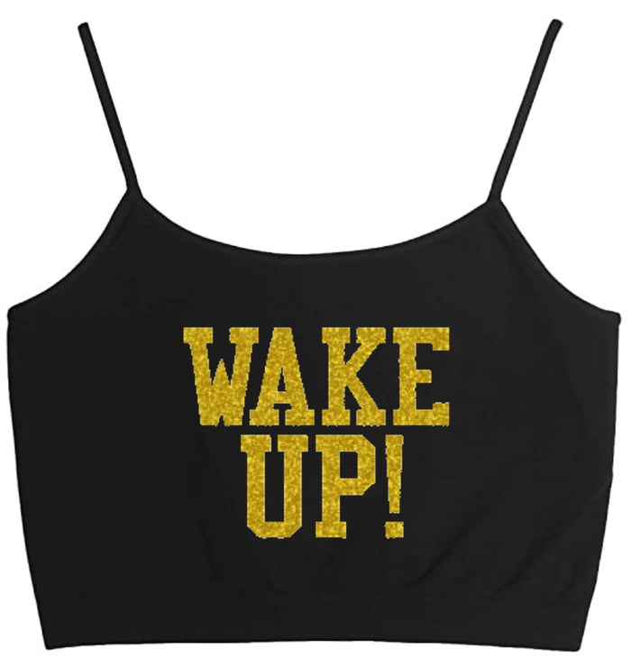 Wake Up! Glitter Seamless Crop Top (Available in 2 Colors)